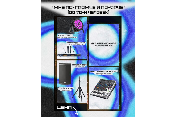 Аренда Комплекта ЗВУК и СВЕТ до 70и чел. 