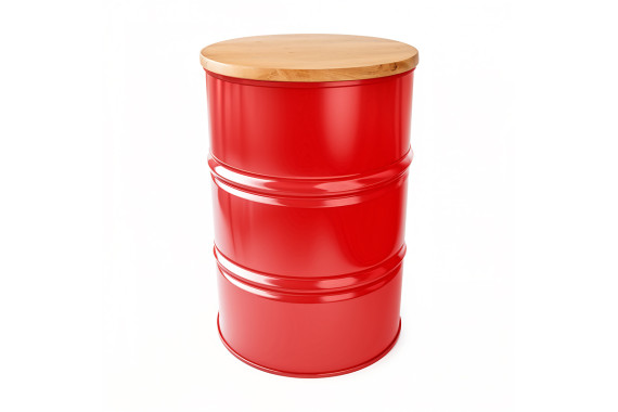 Аренда стола бочки красного цвета 