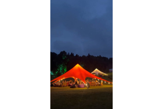 Аренда шатер звезда оранжевый 75м.кв.